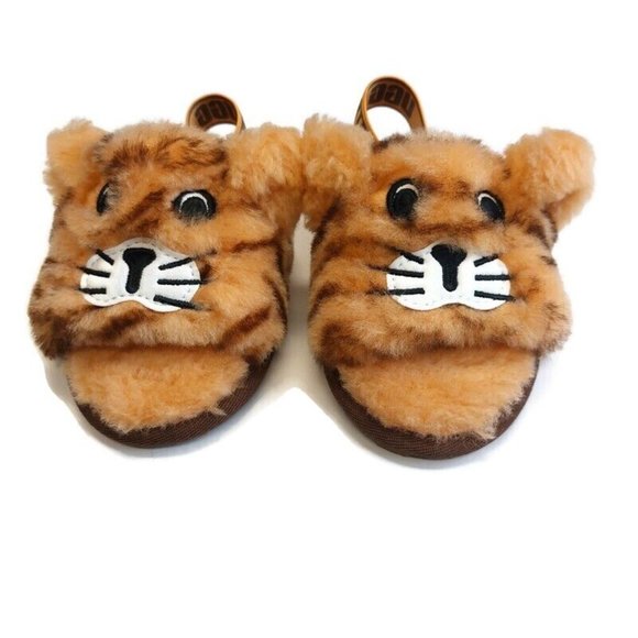 UGG Fluff Yea Slide Tiger Stuffie Slippers 1124940T Size 9 Toddler Ages 4-5 - Picture 5 of 8